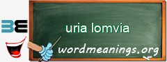 WordMeaning blackboard for uria lomvia